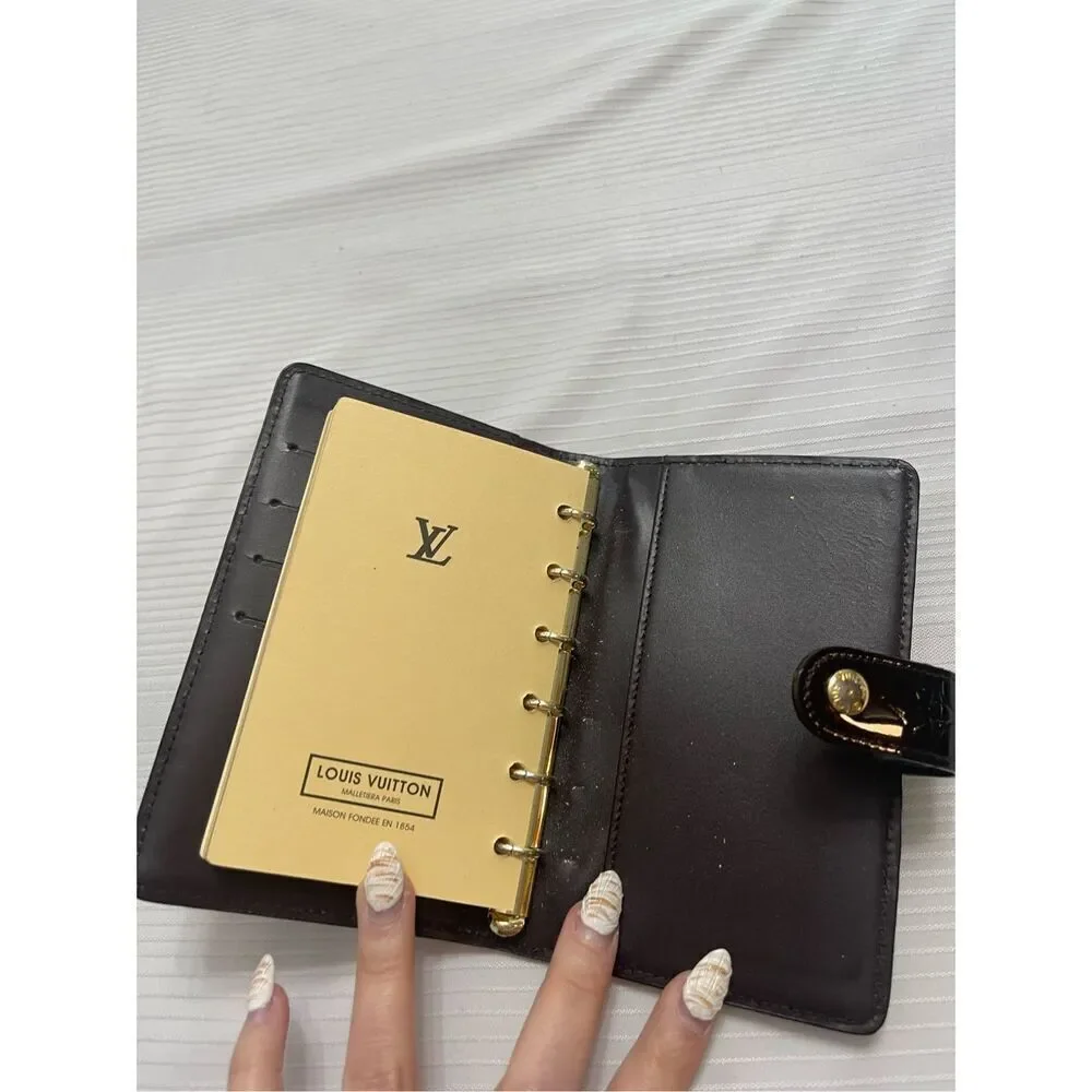 Louis Vuitton Agenda PM 6 Hole Women's Notebook Amarant Monogram Vernis